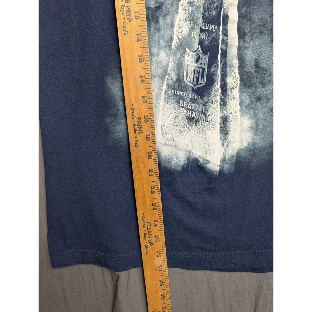 Nike Seattle Seahawks Super Bowl Champions‎ Ice Trophy T-Shirt Navy Blue Size M - Picture 3 of 6